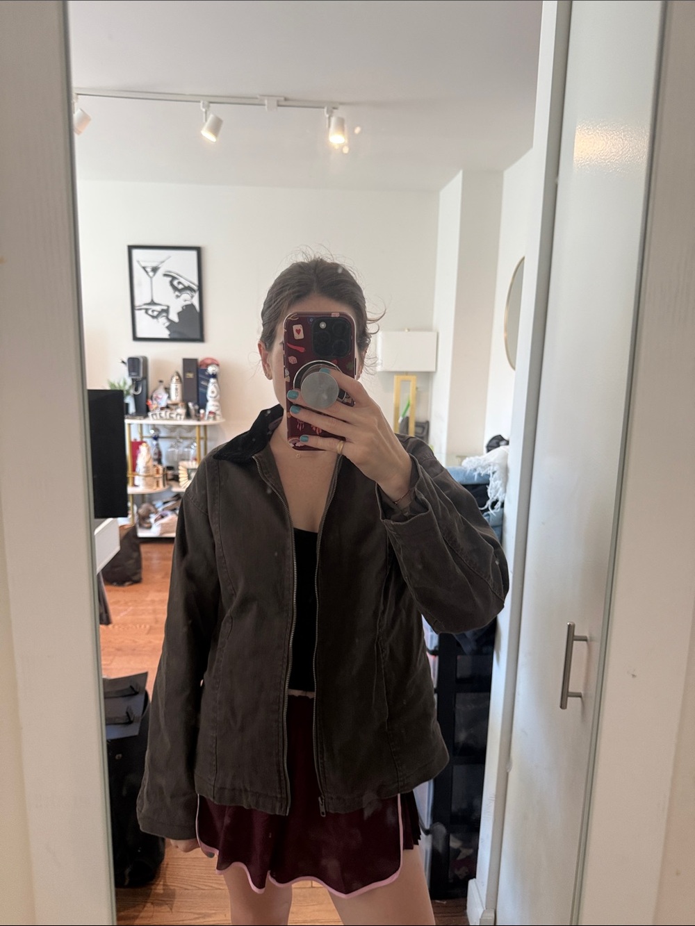 Target Women's Dark Olive Zip-Up Utility Jacket